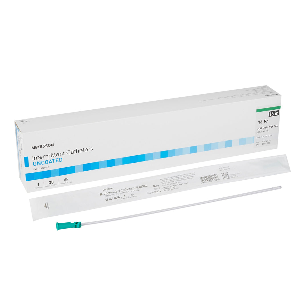 Urethral Catheter McKesson Straight Tip Uncoated PVC 14 Fr. 16 Inch #16-M1614
