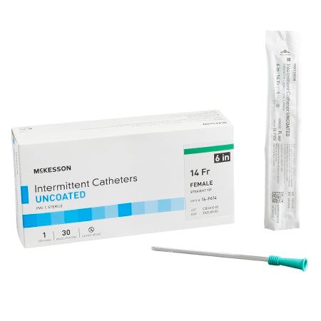 Urethral Catheter McKesson Straight Tip Uncoated PVC 14 Fr. 6 Inch #16-F614