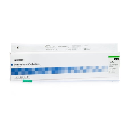 Urethral Catheter McKesson Coude Tip Uncoated PVC 14 Fr. 16 Inch #16-M1614C