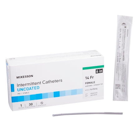 Urethral Catheter McKesson Straight Tip Uncoated PVC 14 Fr. 6 Inch #16-F614L