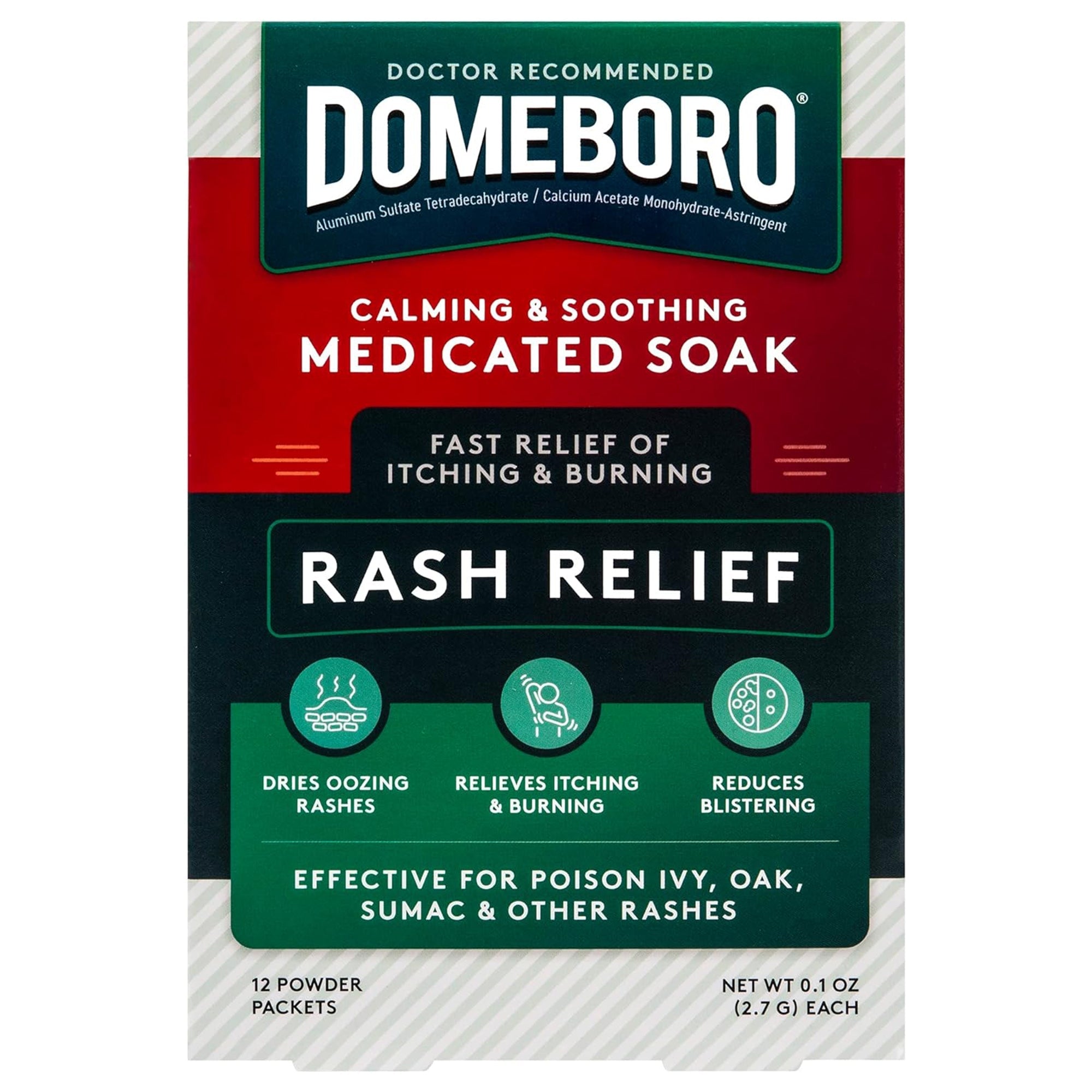 Wash Powder Rash Itch Relief Domeboro® Rash Relief 952 mg - 1347 mg Strength Powder 2.2 ...