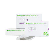 Load image into Gallery viewer, Molnlycke Silver Foam Dressing Mepilex® Border Post Op AG 4 X 8 Inch Rectangle Sterile #498400
