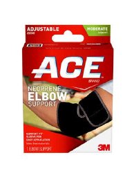 Elbow Support 3M™ Ace™ One Size Fits Most Pull-On Sleeve Left or Right Elbow Black #207249