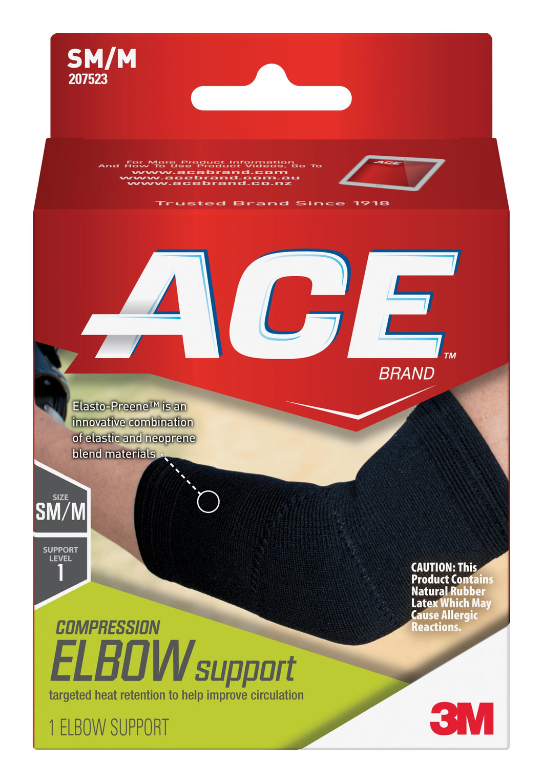 Elbow Support 3M™ Ace™ Small / Medium Left or Right Elbow Black #207523