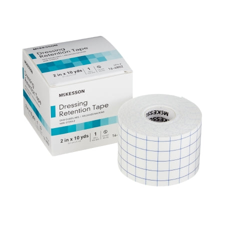 Water Resistant Dressing Retention Tape with Liner White 2 Inch X 10 Yard Nonwoven / Printed Release Paper NonSterile