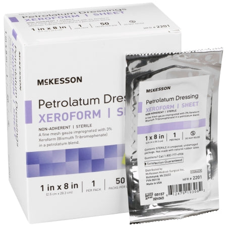 Xeroform Petrolatum Impregnated Dressing Strip 1 X 8 Inch Sterile