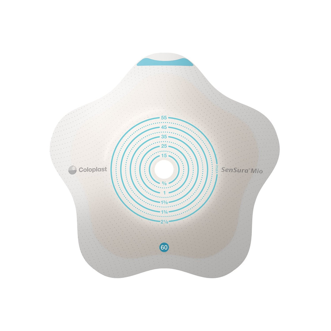 Coloplast Ostomy Barrier 18523 SenSura® Mio Convex Flip Precut, Extended Wear Elastic Adhesive 60 mm Flange Blue Code System 1-9/16 Inch Opening