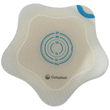 Load image into Gallery viewer, Coloplast Ostomy Barrier 18735 SenSura® Mio Kids Trim to Fit, Standard Wear Adhesive Coupling Without Flange Purple Code System 0 to 1-1/16 Inch Opening
