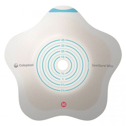 Coloplast Ostomy Barrier 18524 SenSura® Mio Convex Flip Precut, Extended Wear Elastic Adhesive 60 mm Flange Blue Code System 1-3/4 Inch Opening