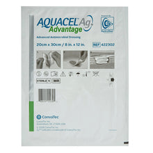 Load image into Gallery viewer, ConvaTec Silver Hydrofiber Dressing Aquacel® Ag Advantage 8 X 12 Inch Rectangle Sterile #422302

