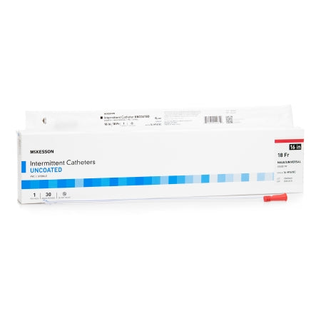 Urethral Catheter McKesson Coude Tip Uncoated PVC 18 Fr. 16 Inch #16-M1618C
