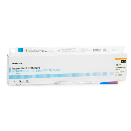 Urethral Catheter McKesson Coude Tip Hydrophilic Coated PVC 16 Fr. 16 Inch #16-MH1616C