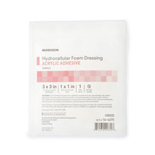 Load image into Gallery viewer, Foam Dressing McKesson 3 X 3 Inch With Border Film Backing Acrylic Adhesive Square Sterile #16-4670
