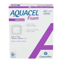 Load image into Gallery viewer, ConvaTec Foam Dressing Aquacel® 4 X 4 Inch With Border Waterproof Film Backing Silicone Adhesive Square Sterile #420680
