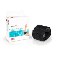 Load image into Gallery viewer, Elbow Support Strap McKesson One Size Fits Most Hook and Loop with D Ring Tennis / Golf Left or Right Elbow Up to 18 Inch Circumference Black #155-BH-194
