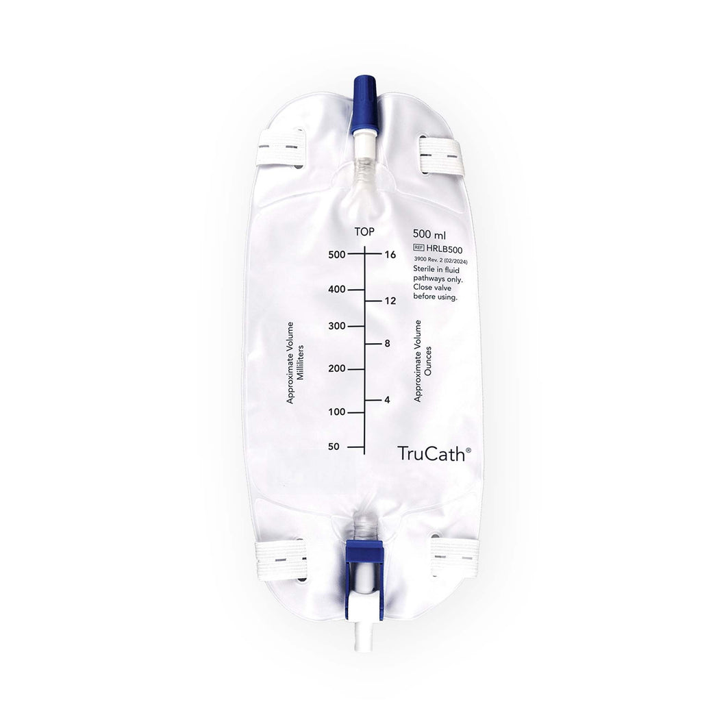 HR Healthcare Urinary Leg Bag TruCath™ Premium Without Valve Sterile 500 mL Vinyl / Flocked #HRLB500