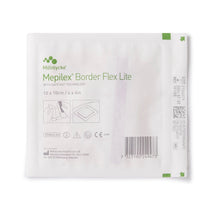Load image into Gallery viewer, Molnlycke Thin Foam Dressing Mepilex® Border Flex Lite 4 X 4 Inch With Border Film Backing Silicone Adhesive Square Sterile #581300
