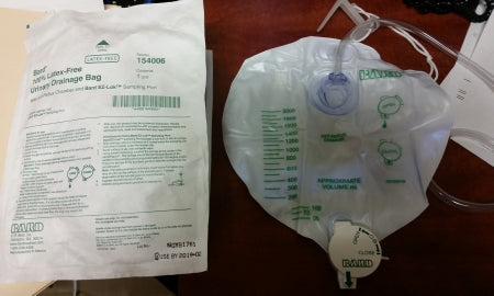 Urinary Drain Bag Bard® Anti-Reflux Valve Sterile 2000 mL Vinyl