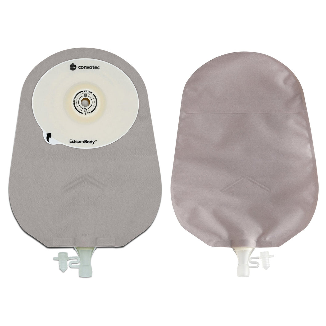 ConvaTec Urostomy Pouch Esteem Body™ 423725 One-Piece System 10 Inch Length Deep Convex, Trim To Fit 10 to 45 mm Stoma