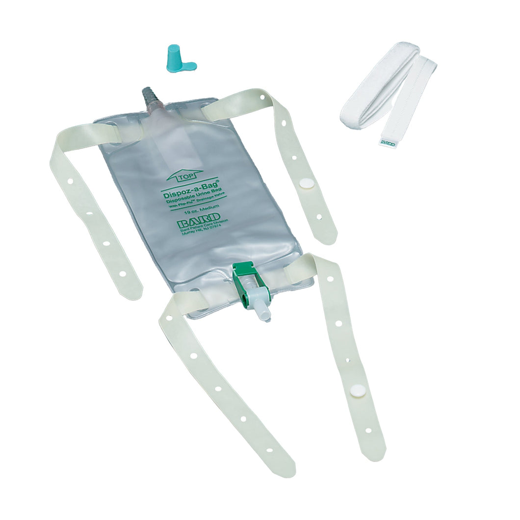 Bard Urinary Leg Bag Bard® Dispoz-a-Bag® Anti-Reflux Valve Sterile 562 mL Vinyl #150419