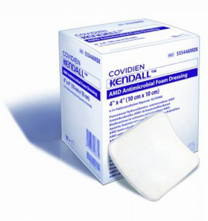 Antimicrobial Foam Dressing Kendall™ AMD 8 X 8 Inch Sterile