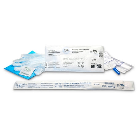 Intermittent Catheter Tray Hydrophilic Cure Catheter® Male / Straight Tip w/ Insert 12 Fr. Hydrophilic Coated Plastic