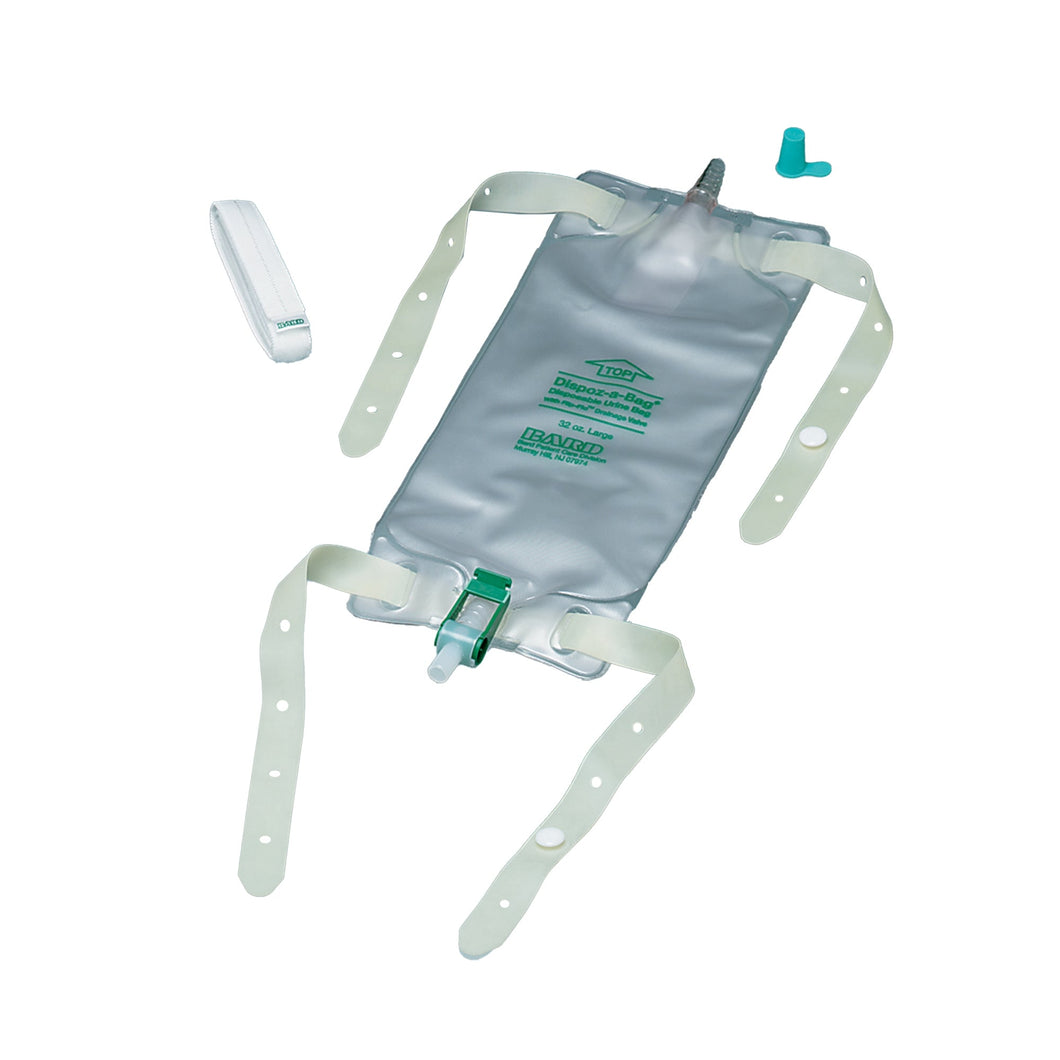 Bard Urinary Leg Bag Dispoz-a-Bag® Anti-Reflux Valve Sterile 950 mL Vinyl #150432
