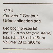 Load image into Gallery viewer, Coloplast Urinary Leg Bag Conveen® Security+ Anti-Reflux Valve NonSterile 800 mL Polyethylene / Flocked #5174
