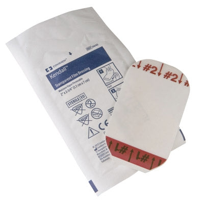 Transparent Film Dressing Kendall™ 4 X 4-3/4 Inch 2 Tab Delivery Rectangle Sterile #6641