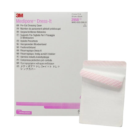 Dressing Retention Tape with Liner 3M™ Medipore™ Dress-It White 7-7/8 X 11 Inch Soft Cloth NonSterile