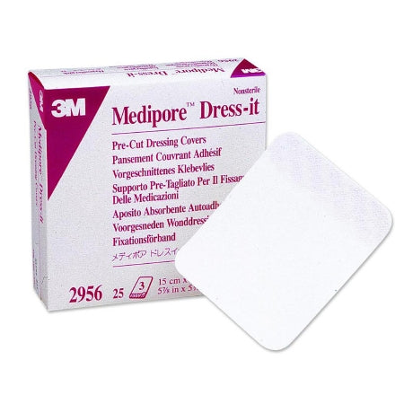 Dressing Retention Tape with Liner 3M™ Medipore™ Dress-It White 5-7/8 X 5-7/8 Inch Soft Cloth NonSterile