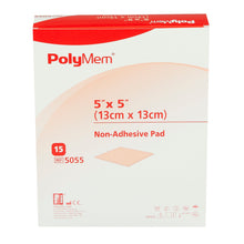 Load image into Gallery viewer, Ferris Manufacturing Foam Dressing PolyMem® 5 X 5 Inch Without Border Film Backing Nonadhesive Square Sterile #5055
