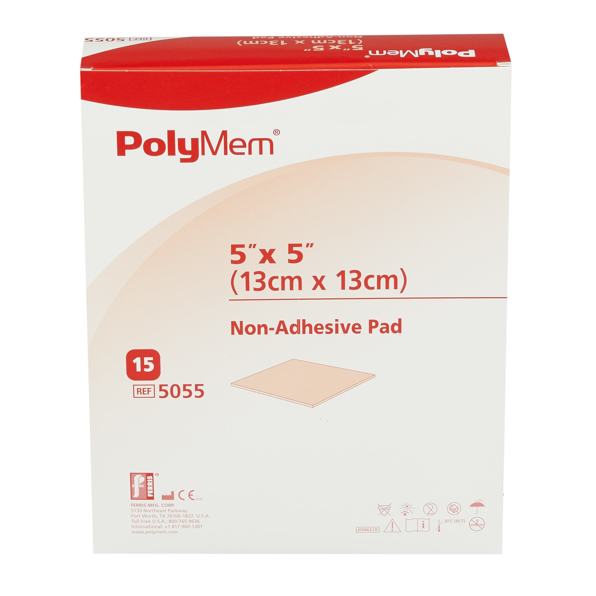 Ferris Manufacturing Foam Dressing PolyMem® 5-1/5 X 5-1/5 Inch With Bo ...