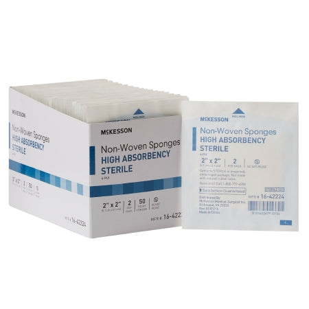 Nonwoven Sponge 2 X 2 Inch 4-Ply Sterile 2 per Pack