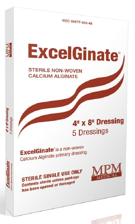 Alginate Dressing ExcelGinate® 4 X 8 Inch Rectangle Calcium Alginate Sterile