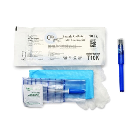 Intermittent Catheter Tray Cure Twist® Female / Straight Tip 10 Fr. Without Balloon