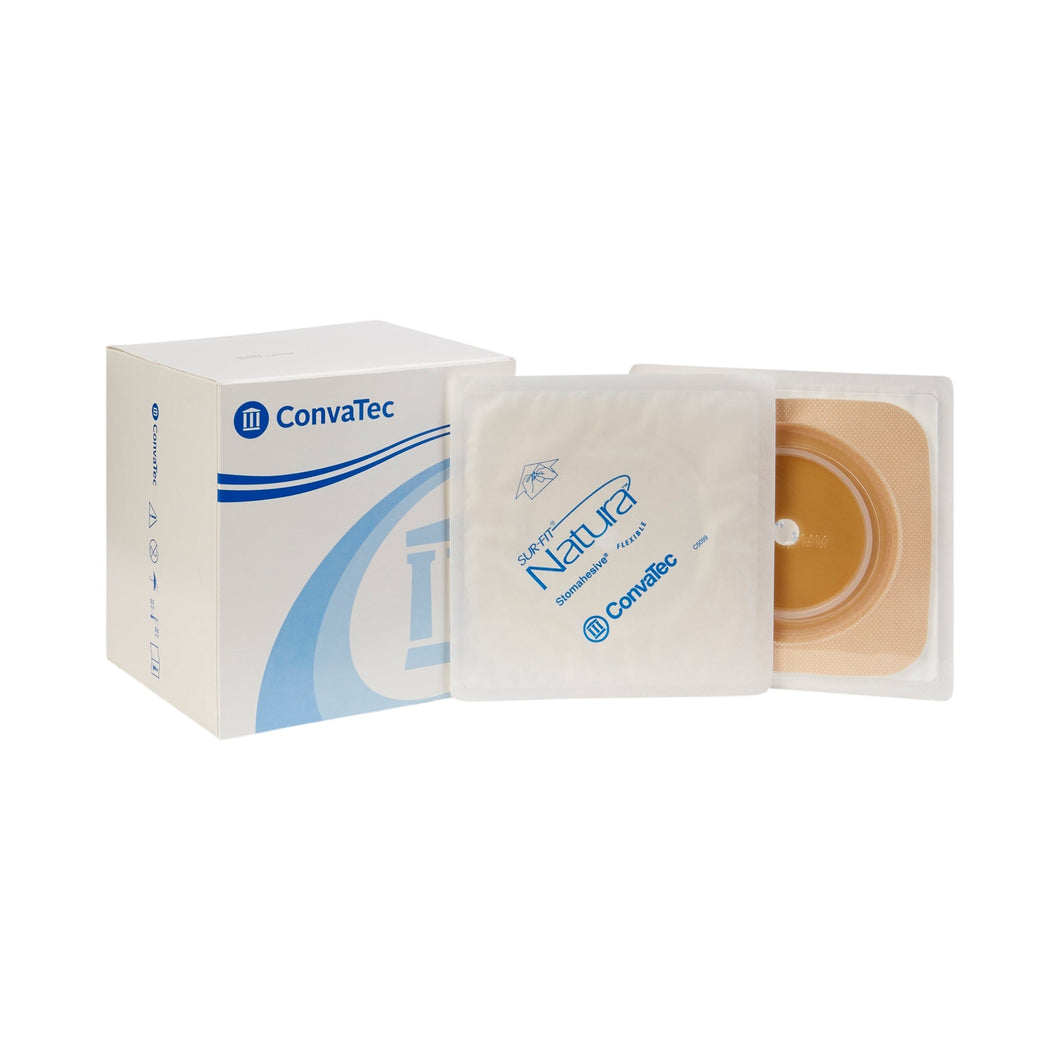 ConvaTec Ostomy Barrier Sur-Fit Natura® Trim to Fit 125266, Standard Wear Stomahesive® Adhesive 70 mm Flange Sur-Fit Natura® System Hydrocolloid 1-7/8 to 2-1/2 Inch Opening 5 X 5 Inch