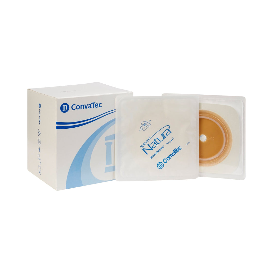 ConvaTec Ostomy Barrier Sur-Fit Natura® Trim to Fit 125261, Standard Wear Stomahesive® Adhesive 70 mm Flange Sur-Fit Natura® System Hydrocolloid 1-7/8 to 2-1/2 Inch Opening 5 X 5 Inch