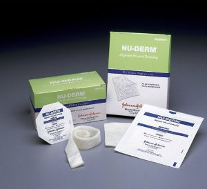 Alginate Dressing Nu-Derm® 4 X 4 Inch Square High G (Guluronic Acid) Alginate / CMC (carboxymethylcellulose fiber) Sterile