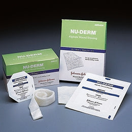 Alginate Dressing Nu-Derm® 2 X 2 Inch Square High G (Guluronic Acid) Alginate / CMC (carboxymethylcellulose fiber) Sterile