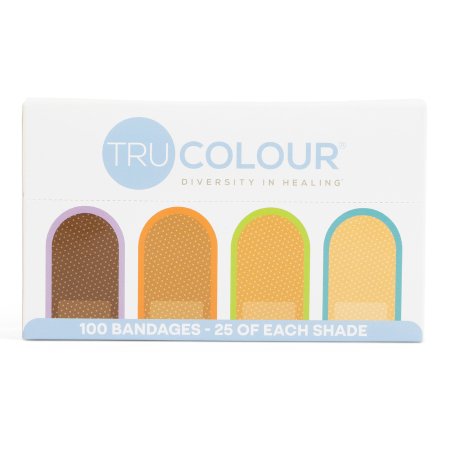 Adhesive Strip Tru-Colour® 1 X 3 Inch Fabric Rectangle Beige / Olive / Brown / Dark Brown Sterile