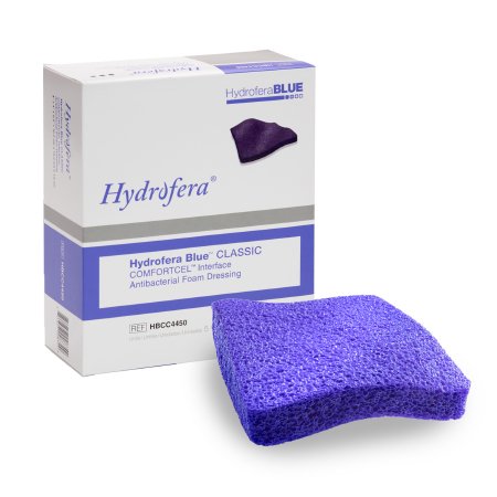 Antibacterial Foam Dressing Hydrofera Blue ComfortCel® Interface 4 X 5 Inch Rectangle Without Border Sterile