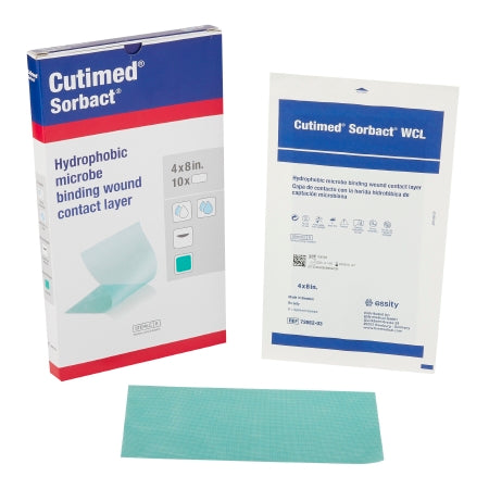 Antimicrobial Wound Contact Layer Dressing Cutimed® Sorbact® WCL 4 X 8 Inch 10 Count Sterile