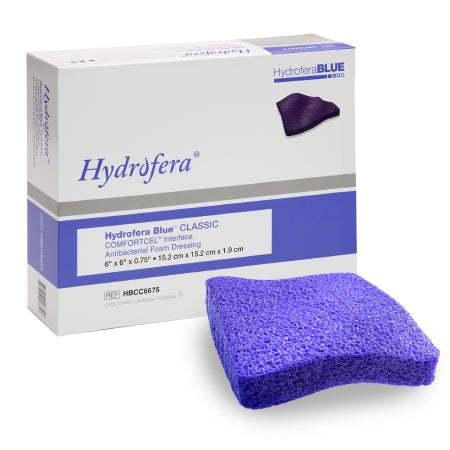 Antibacterial Foam Dressing Hydrofera Blue ComfortCel® Interface 6 X 6 Inch Square Without Border Sterile