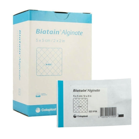 Alginate Dressing Biatain® 2 X 2 Inch Square Calcium Alginate / CMC (carboxymethylcellulose) Sterile