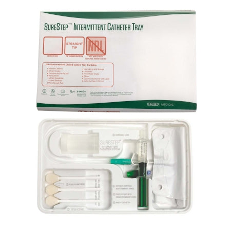 Intermittent Catheter Tray Surestep™ Straight Tip 16 Fr Silicone