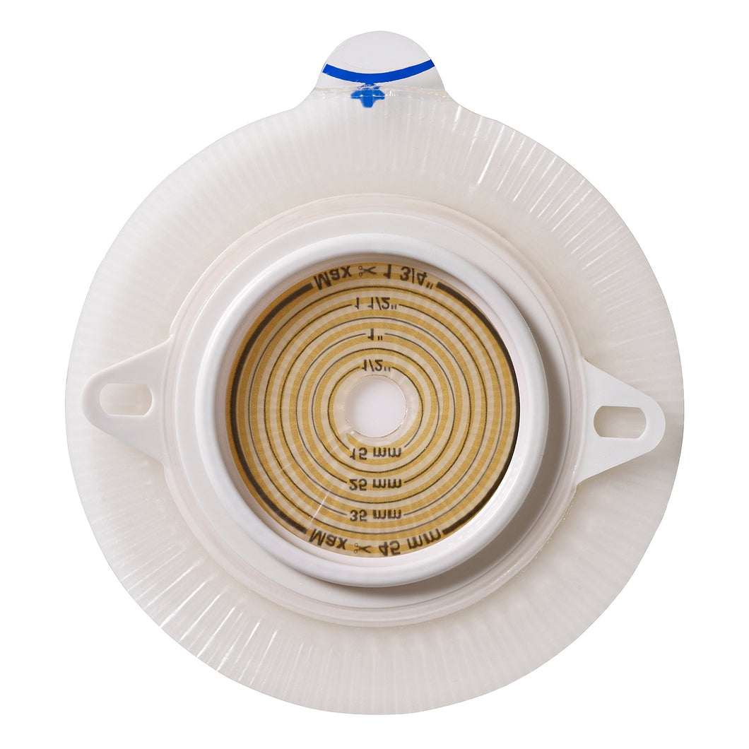 Coloplast Ostomy Barrier 2832 Assura®2 Trim to Fit, Extended Wear Silicone Based Adhesive 50 mm Flange Red Code System Synthetic Resin 3/8 to 1-3/4 Inch Opening 2 Inch Diameter