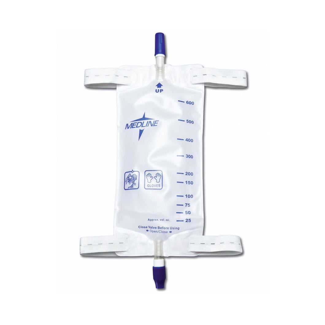 Medline Urinary Leg Bag Anti-Reflux Valve Sterile 600 mL Vinyl #DYND12574