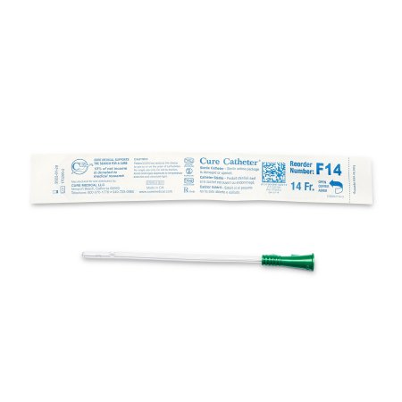 Urethral Catheter Cure Catheter® Straight Tip Uncoated PVC 14 Fr. 6 Inch