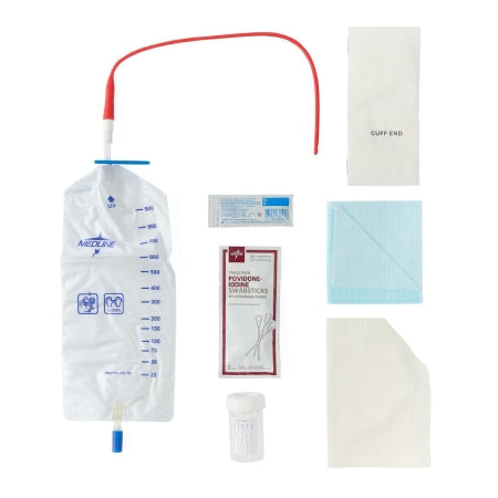 Intermittent Catheter Tray 15 Fr. Red Rubber